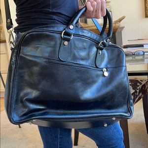 Black Leather Work Bag